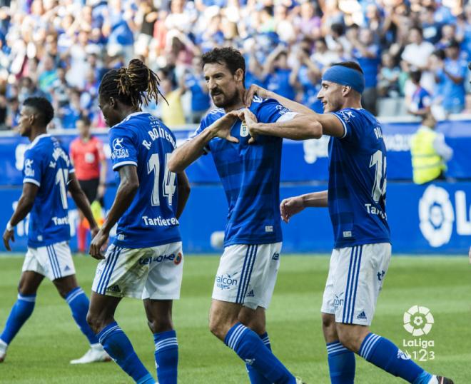 Toché celebra el gol conseguido ante el Extremadura (Foto: LaLiga).