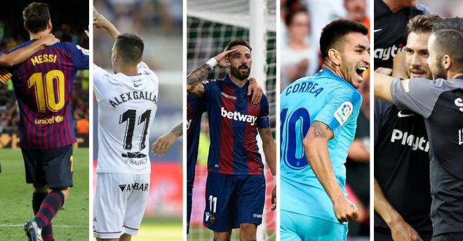 Messi, Gallar, Morales, Correa y el 'Mudo' Vázquez, los candidatos de 'ElDesmarque'.