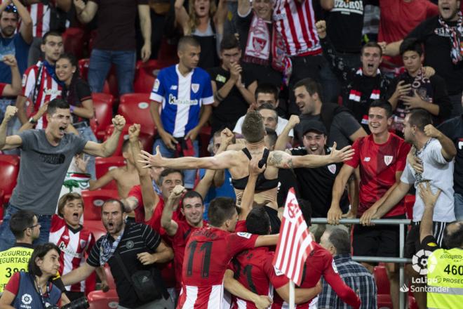 Muniain celebra su gol en el Athletic - Leganés de la pasada temporada (Foto: LaLiga).