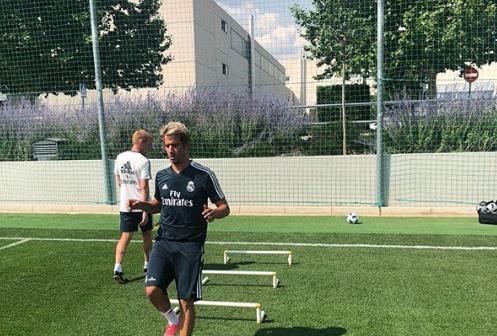 Coentrao, durante la sesión.