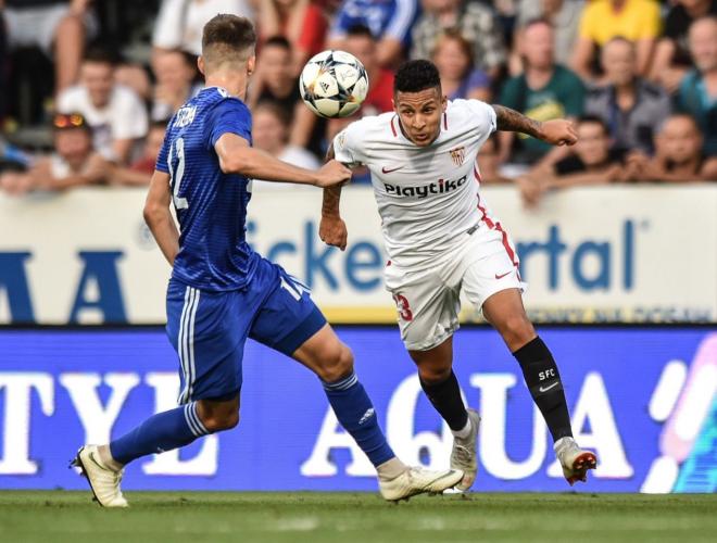 Arana, en el partido contra el Sigma Olomouc.