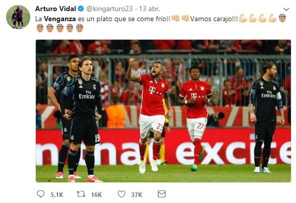 Vidal, atacando al Real Madrid.