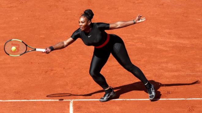 Serena Williams durante un partido de  la última edición Roland Garros en París