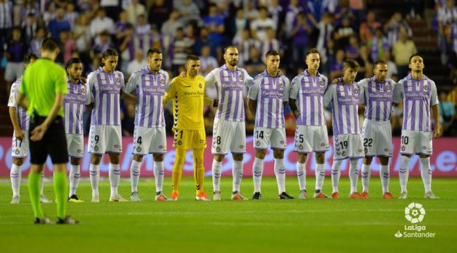 Once inicial del Real Valladolid ante el Barcelona (Foto: LaLiga).