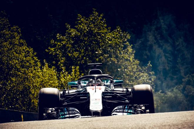 Lewis Hamilton, en su Mercedes.