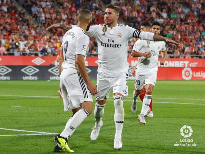 Celebración del gol de Benzema (Foto: LaLiga).