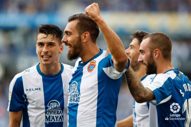 Celebración del gol de Borja Iglesias (Foto: LFP).