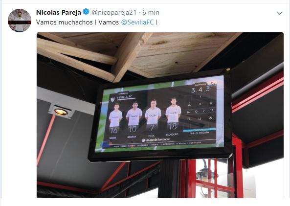 El tuit de Pareja desde Guadalajara.
