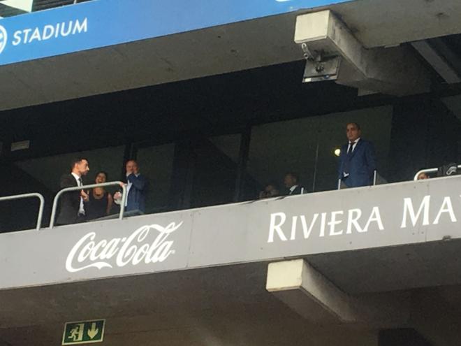 Peter Lim y Jorge Mendes en el Espanyol-Valencia.