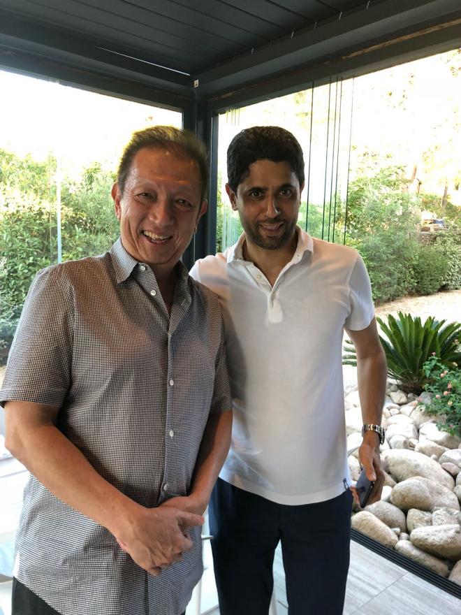 Peter Lim y Nasser Al-khelaïfi, dueño del PSG, juntos en Córcega.