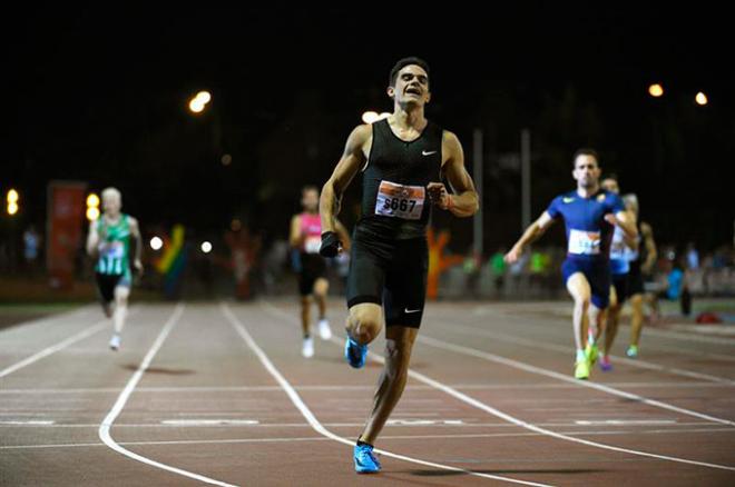 Bruno Hortelano, en su carrera de 200 metros en Getafe.