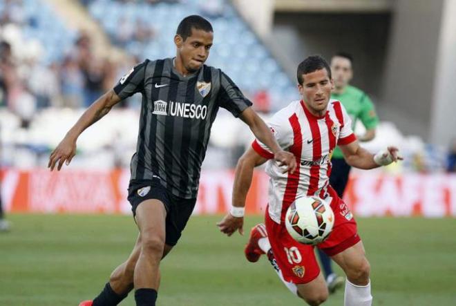 Rosales, en un partido entre el Málaga y el Almería.