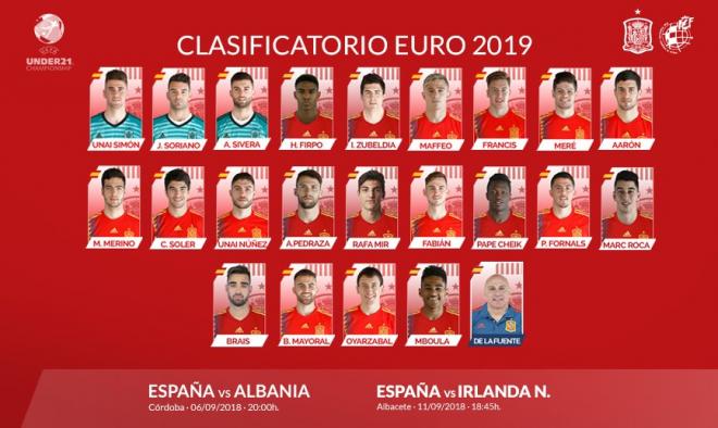 Convocatoria de Luis de la Fuente para la selección sub 21 (Foto: RFEF).