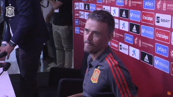 Luis Enrique, en rueda de prensa.