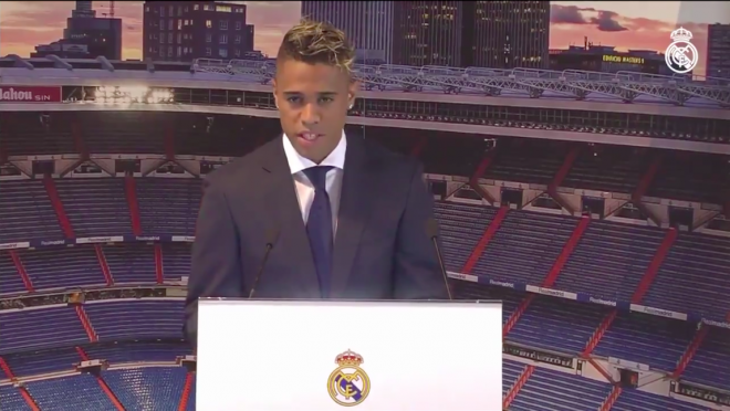 Mariano, durante su presentación con el Real Madrid.