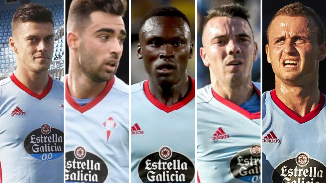 Mazan, Brais Méndez, Pione Sisto, Aspas y Lobotka.