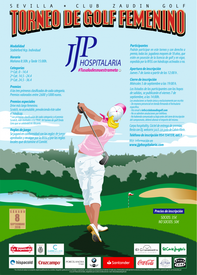 Cartel del I Torneo de Golf Femenino JJP Hospitalaria.