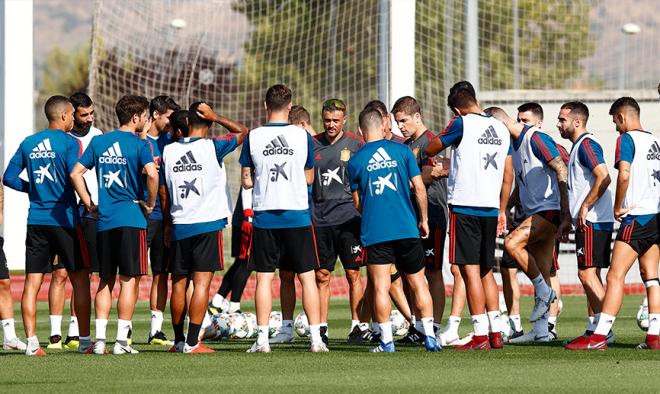 Último entrenamiento de la selección española.