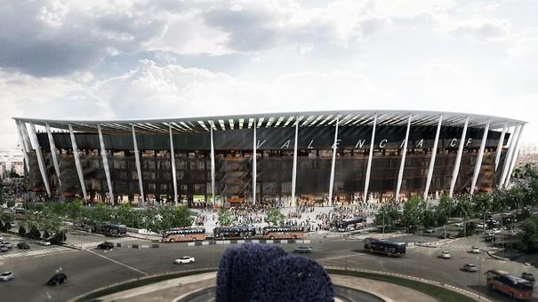 Simulación del nuevo Estadio del Valencia CF.