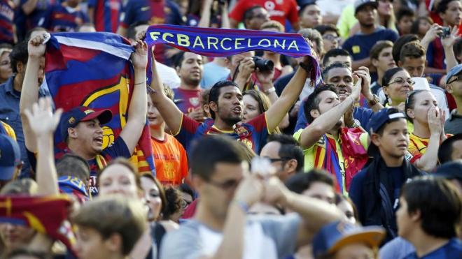 Afición del Barcelona en un partido amistoso (Foto: FCB).