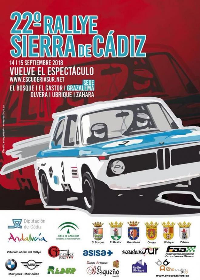 Cartel del XXII Rallye de la Sierra de Cádiz.
