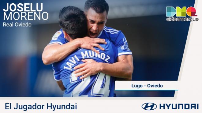 Joselu, jugador Hyundai en el Lugo-Real Oviedo