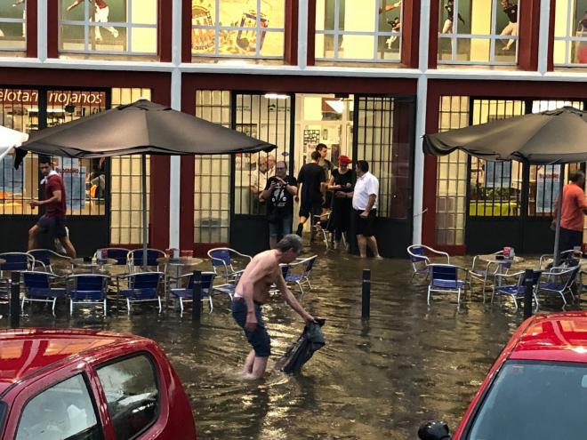 La tormenta se dejó sentir en Logroño y el Adarraga sufrió las consecuencias