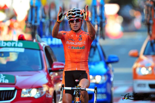 El de Galdakao con el mallot naranja de Euskaltel- Euskadi que defendió durante 10 temporadas.