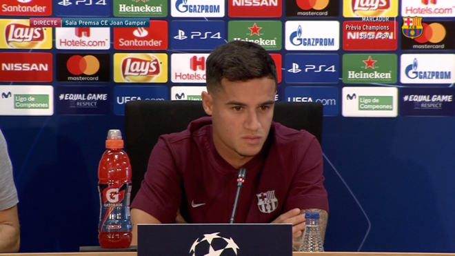 Coutinho, en rueda de prensa.