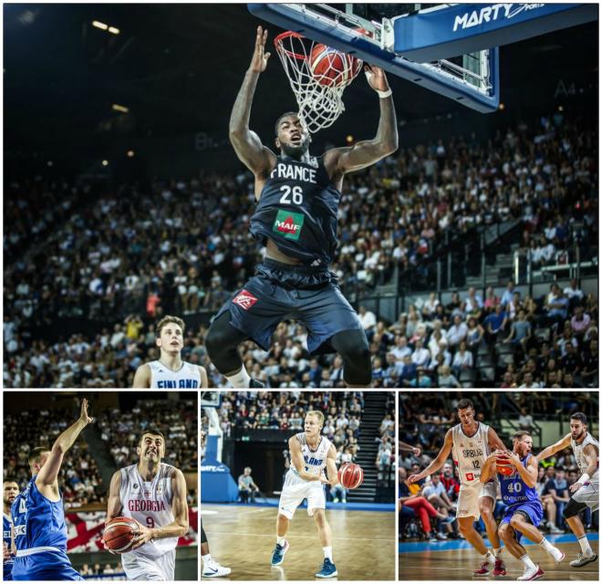 Cuatro internacionales del Unicaja, con sus selecciones (Fotos: FIBA).