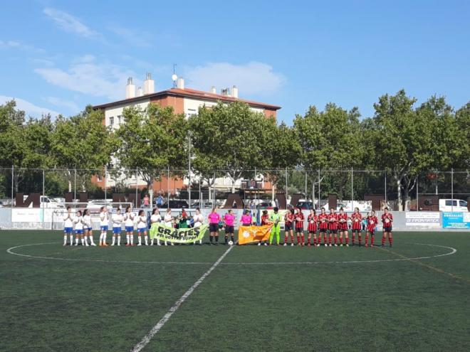 Momentos previos al inicio del Pallejà-Zaragoza CFF (foto: Zaragoza CFF).