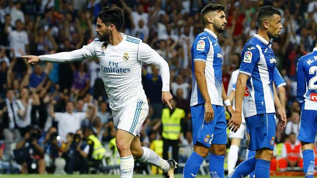 Isco, celebrando un gol en un Real Madrid-Espanyol.