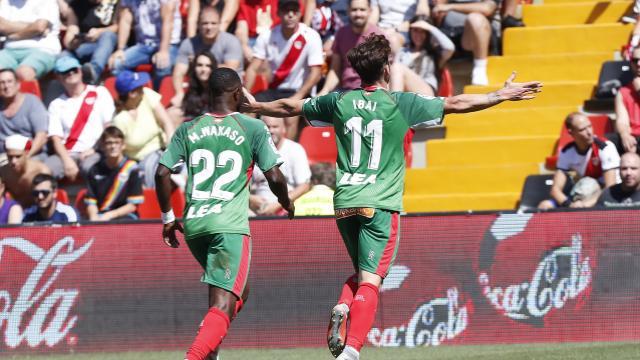Ibai Gómez celebra su gol al Rayo. (Foto: LFP)