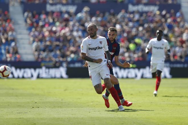 Aleix Vidal, en el Levante-Sevilla (Foto: Alberto Iranzo).