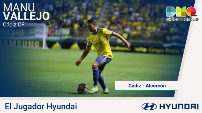 Manu Vallejo, el jugador más destacado en el Cádiz-Alcorcón.