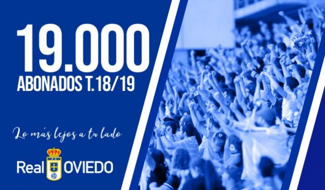 El Oviedo supera los 19.000 abonados (Foto: RealOviedo).