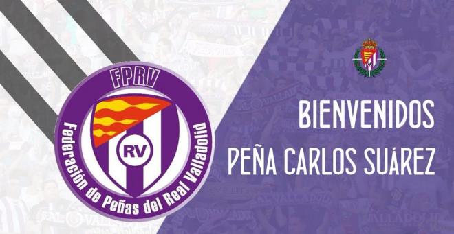 Bienvenida a la Peña Carlos Suárez (Foto: Federación de Peñas del Real Valladolid).