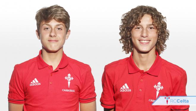 César Fernández y Robert Carril, jugadores del Cadete A del Celta (Foto: RCCV).