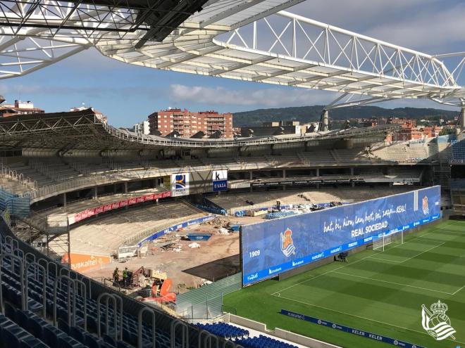 Continúan las obras de remodelación en el estadio de Anoeta (FOTO: Real Sociedad)
