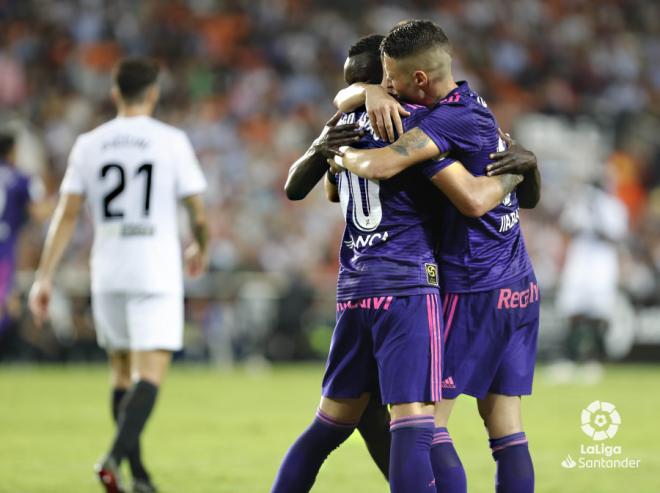 La plantilla del Celta celebra el gol de Aspas ante el Valencia (Foto: LaLiga).