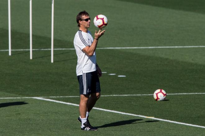 Julen Lopetegui, en un entrenamiento del Real Madrid.