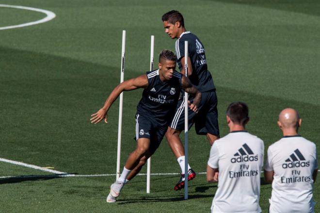 Mariano, en un entrenamiento del Real Madrid.