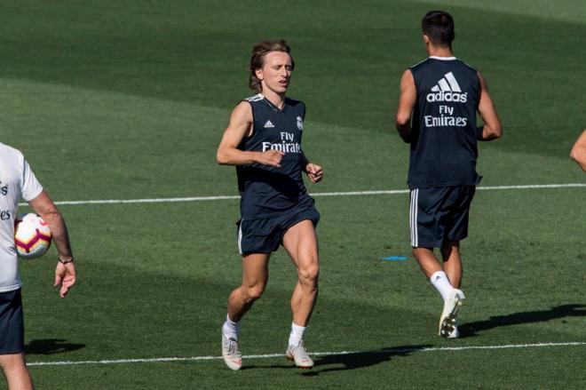Modric, en un entrenamiento del Real Madrid.
