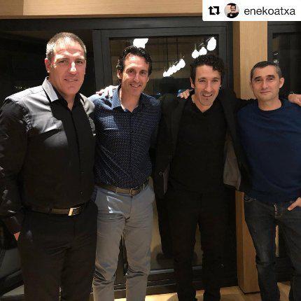 Berizzo coincidió con Valverde y Emery hace unos meses en el restaurante de Eneko Atxa (Foto: Eneko Atxa).