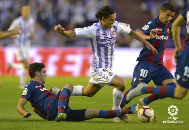 Enes Ünal, durante el partido del Levante contra el Valladolid (LaLiga).