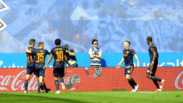 Gameiro celebrando su gol. (Foto: LaLiga).