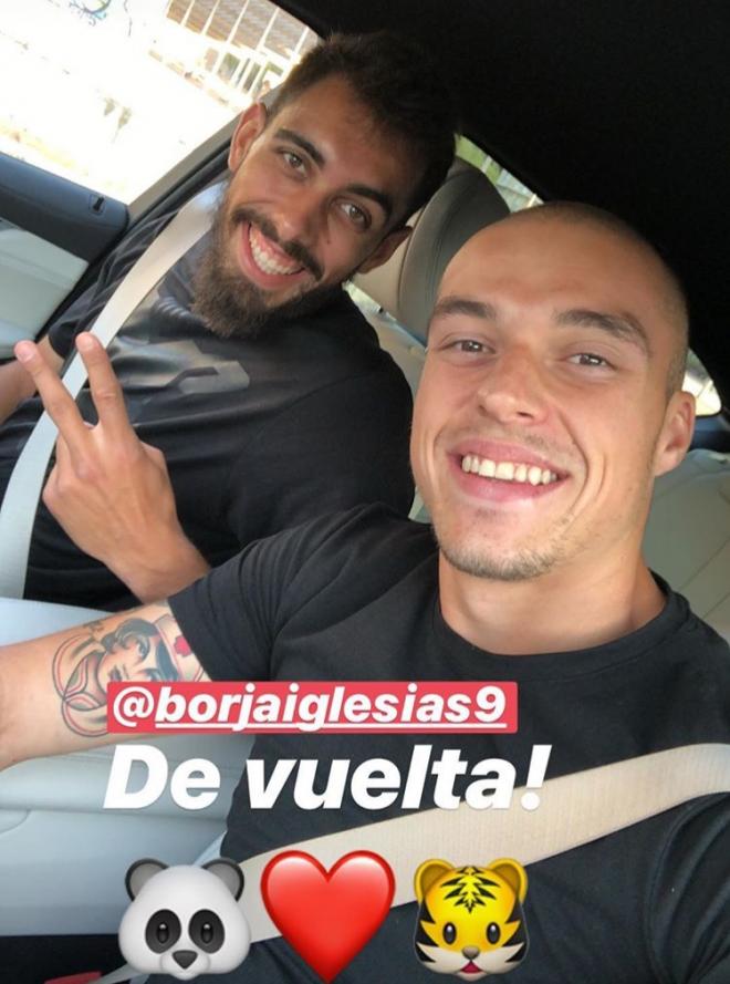 Jorge Pombo y Borja Iglesias, juntos de nuevo (Foto: @jorgepombo94).