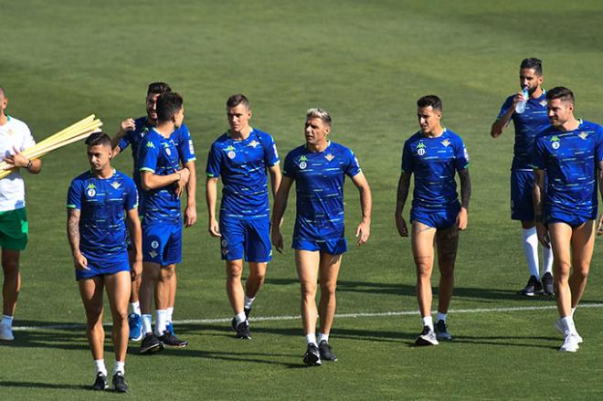 Varios jugadores del Betis en un entrenamiento (Foto: Kiko Hurtado).