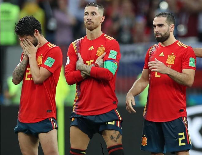 Isco, Ramos y Carvajal, en el Mundial.