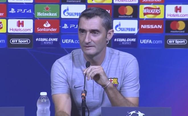 Ernesto Valverde, en la rueda de prensa previa al Tottenham-Barcelona.